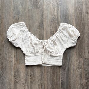 American Eagle Cream Puff Sleeve Top